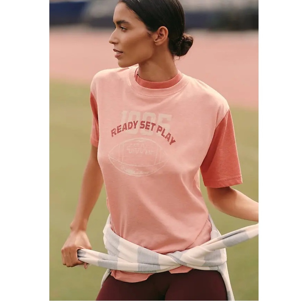 Anthropologie x Daily Practice Cotton Blend Runner Tee - Size XXS